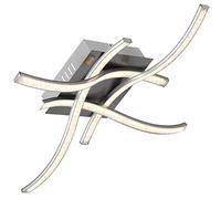 Monzana Plafoniera LED Soffitto 4 Strisce Luce Orientabili Bianco Caldo Argento Lampadario Lampada