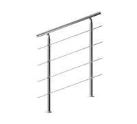 Monzana Ringhiera per scale acciaio 100cm 4 traverse interno esterno corrimano da parete parapetto