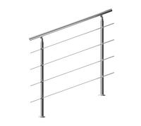 Monzana Ringhiera per scale acciaio 120cm 4 traverse interno esterno corrimano da parete parapetto
