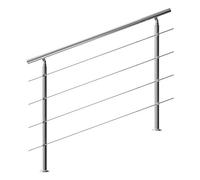 Monzana Ringhiera per scale acciaio 150cm 4 traverse interno esterno corrimano da parete parapetto