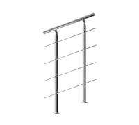 Monzana Ringhiera per scale acciaio 80cm 4 traverse interno esterno corrimano da parete parapetto