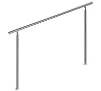 Monzana Ringhiera per scale acciaio160cm senza traverse interno esterno corrimano da parete parapetto