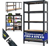 Monzana® Scaffale ad Alta Portata 180x90x40cm Carico Max. 875kg Pannelli MDF Scaffalatura Metallo Officina Cantina