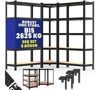 Monzana® Scaffale Angolare Metallo 2625kg 15 Ripiani MDF Scaffalatura Metallica Scaffale Alta Portata Angolo Scaffali