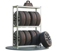 MONZANA® Scaffale porta gomme 180x120x40cm 795kg 8 gomme regolabile in altezza ripiano superiore in MDF officina garage