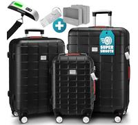 MONZANA® Set di 3 Valigie Chiusura di Sicurezza TSA Organizer Bilancia Cinghia Ruote Doppie Valigia Trolley Rigido M-L-XL