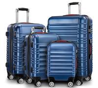 MONZANA® Set di Valigie Rigide da 4 Pezzi con Lucchetto Bilancia Organizer Cinghia Doppie Ruote Trolley S-M-L-XL