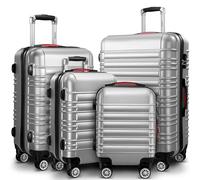 Monzana® Set di Valigie Rigide da 4 Pezzi con Lucchetto Bilancia Organizer Cinghia Doppie Ruote Trolley S-M-L-XL