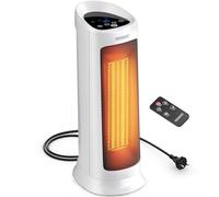 Monzana Stufa 2000W 15-40° Timer Telecomando Oscillazione 120° Timer Termoventilatore Risparmio Energetico Ceramico Bianco