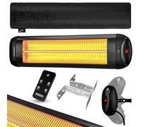 Monzana Stufa a Infrarossi 3 Livelli Calore a Parete 2500W Inclinabile a 90° Telecomando Timer 24h