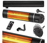 MONZANA® Stufa Elettrica a Infrarossi 3 Livelli di Calore 2000W Custodia Protettiva Inclinabile 90° Telecomando Esterno