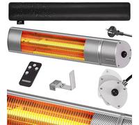 MONZANA® Stufa Elettrica a Infrarossi 3 Livelli di Calore 2000W Custodia Protettiva Inclinabile 90° Telecomando Esterno