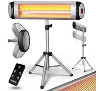 MONZANA® Stufa Elettrica a Infrarossi MZH2500 2500W Treppiede 110-175cm Telecomando Timer 24h Riscaldamento Esterno