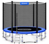 Monzana® Trampolino da Giardino Ø366cm Tappeto Elastico per Bambini da Giardino Salterello da Esterno Set Completo con Rete di Sicurezza Scaletta