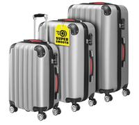 Monzana Valigie Set di 3 Pezzi M L XL Trolley Grigio