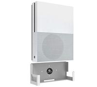 Monzlteck Supporto da parete per Xbox One S, interamente in metallo verticale da appendere alla parete con pulsante di accensione sinistra/destra, staffa per mensola da parete per Xbox 1S