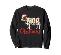 Moo Christmas Funny Cow Lovers Cattle Famer Farming Graphic Felpa