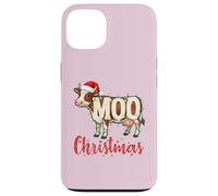 MOO Christmas Lights Funny Cow Lovers Cattle Famer Farming Custodia per iPhone 13