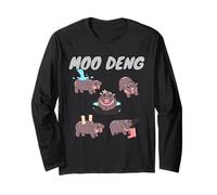 Moo-Deng Baby Pygmy Hippo Cute Zoo for Family Tee Maglia a Manica