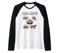 Moo-Deng Baby Pygmy Hippo Cute Zoo for Family Tee Maglia con Maniche Raglan