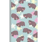 Moo-Deng Floral Notebook: 6 x 9 inch - 120 pages | cute kawaii baby pygmy hippo animal Journal - Thailand Aesthetic.... for Kids, children, teens and adults