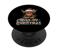Moo-dy Christmas Mucca Highland PopSockets PopGrip Adesivo