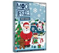 Moo Free White Chocolate Calendario dell'Avvento di Natale 2021 - Senza latticini di soia, adatto per vegetariani e vegani, 70 g