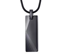 MOO&LEE Collana da uomo con ciondolo a barra in tungsteno con catena a serpente in acciaio inox da 56, Metallo