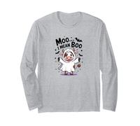 Moo... Voglio Dire Boo Divertente Mucca Halloween Maglia a Manica