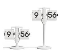 mooas Orologio da scrivania regolabile in altezza (bianco), design analogico retrò vintage, orologio da tavolo, funzionamento a batteria, per casa, soggiorno, ufficio, scuola, hotel