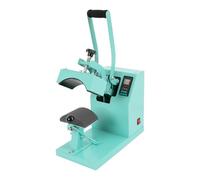 MooBeey Pressa a caldo da 550 W, con piastra riscaldante in alluminio pressofuso, temperatura regolabile, pressa per cappucci, pressa per cappelli, pressa per calore portatile, con tempo (blu)