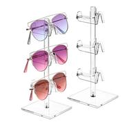 MOOCA Set di 2 espositori per occhiali in acrilico a 3 livelli, per occhiali da sole, espositore per occhiali da sole, espositore per occhiali in acrilico, supporto per occhiali, 3 cornici per ogni