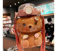 MOOCO MORNING 1300ml i Bear Bottiglia di Acqua Per Carino Scuola di Plastica Portatile Tè Al Latte Palestra Grande Bottiglia Bevanda Con Paglia BPA Libero