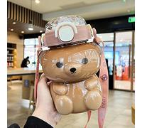 MOOCO MORNING 1300ml i Bear Bottiglia di Acqua Per Carino Scuola di Plastica Portatile Tè Al Latte Palestra Grande Bottiglia Bevanda Con Paglia BPA Libero