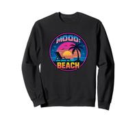Mood Beach - Retro Sunset 80s Onde Design Felpa