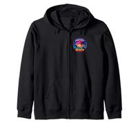 Mood Beach - Retro Sunset 80s Onde Design Felpa con Cappuccio