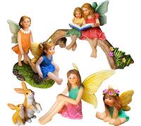 Mood Lab Fairy Garden - Kit di statuette e accessori per la famiglia in miniatura, set da 6 pezzi, decorazione per esterni o per la casa