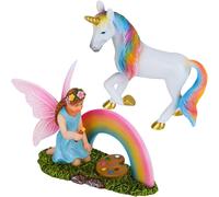Mood Lab Fairy Garden - Unicorno Arcobaleno Set di 2 pezzi - Kit di miniature e accessori