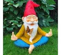 Mood Lab - Nano da Giardino Zen GNOME Statua - 22,9 cm Dipinto a Mano figurina Gnomo da Giardino, per Esterni o Decorazione per la casa