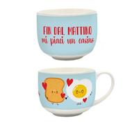 Mood Milano - Tazza da caffè latte in porcellana con stampa colorata, capacità 500 ml, idea regalo San Valentino