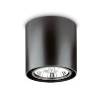 Plafoniera Moderna Mood Round Alluminio Nero 1 Luce Gu10 10W 3000Kd15Cm
