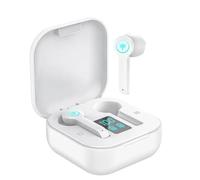 Moodix KI23TM02 - Auricolari Bluetooth per uomo e donna, display LED Power Display wireless con microfono, controllo Smart Touch Control per Android e iOS, colore: bianco