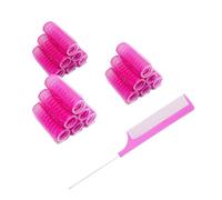 MOODKEY 18 bigodini per capelli con presa automatica, senza calore, bigodini per parrucchieri, bigodini fai da te, bigodini per capelli ricci fai da te, pettine a coda di topo, pettine per donne per