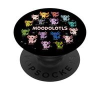 Moodolotls Axolotl - Grafico dell'umore, motivo animale, Kawaii PopSockets PopGrip Adesivo