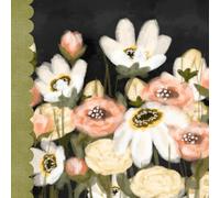 Moody Black and green floral notebook journal - JuniBerry Art co - hand drawn artistic cover - dot grid paper, 162 pages