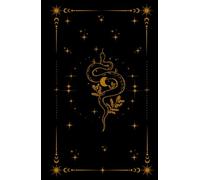 Moody Celestial Lined Journal: Black and Gold Witchy Snake Design for a Dark Academia Cottagecore Aesthetic