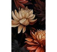 Moody Floral Notebook - Autumn Blooms Lined Journal: Burnt orange, cream, and deep red flowers - 201 lined pages, 6x9 writing book