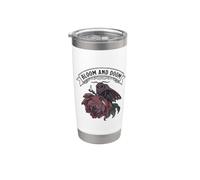 Moody Moth Bloom & Doom Gothic Elegance Stile Vintage Bicchiere termico in acciaio inox doppia parete