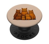 Moody Orange Cat Grumpy Humor Feline Lovers Gatto Zenzero PopSockets PopGrip Adesivo