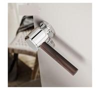 MOOEDJKL Maniglia for Porta retrò Maniglia for Porta Magnetica silenziosa Maniglia for Porta in Noce Nero Serratura for Porta in Legno massello Originale(Chrome,Magnetic Silent Set)